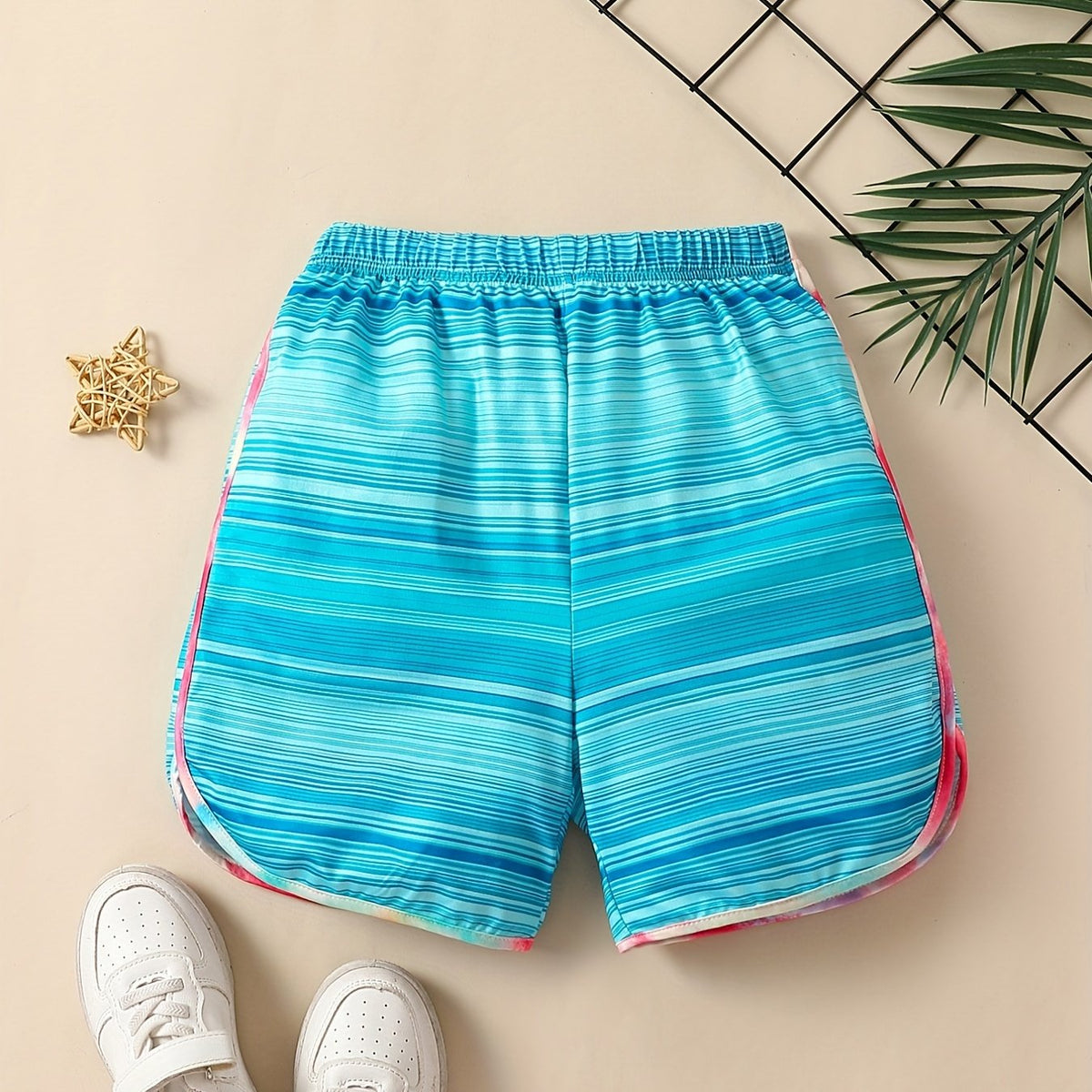 Girls Tie Dye Track Shorts Breathable Summer Sports Shorts