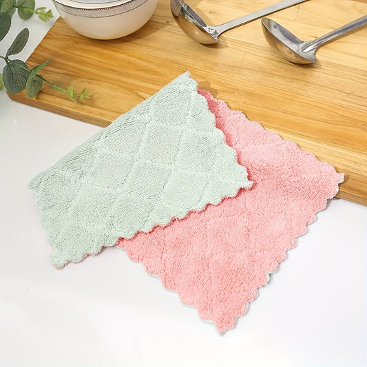 2pcs Vintage Kitchen Dish Cloth Soft Cleaning Rag Reusable Towel