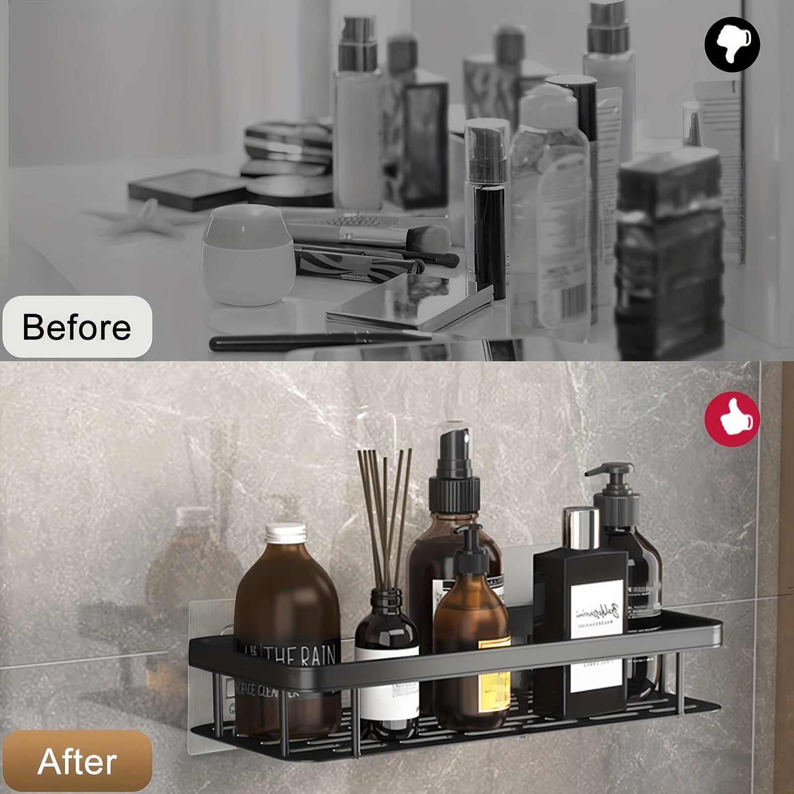 2pcs Stainless Steel Kitchen Shower Storage Rack