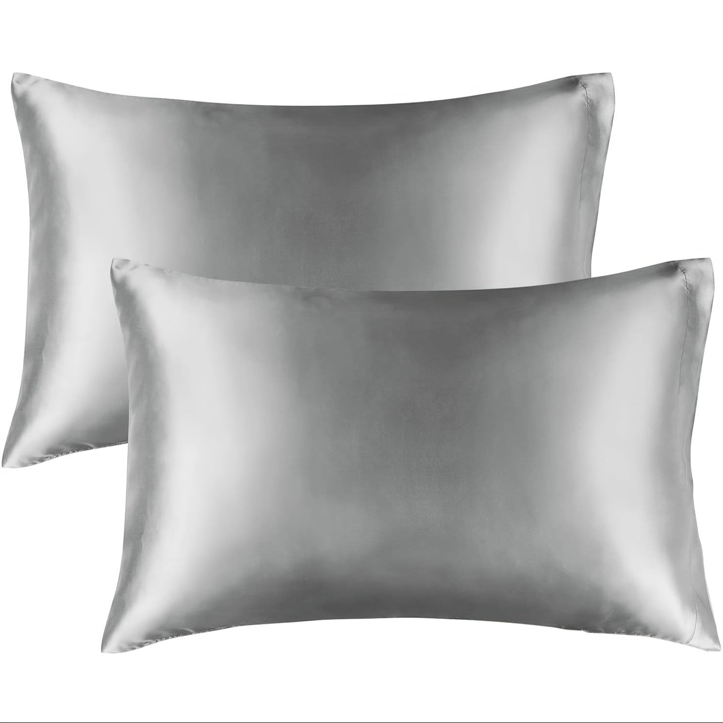 2pcs Ice Silk Face Pillowcase Solid Color Single Pillowcase RV Holiday Bedding