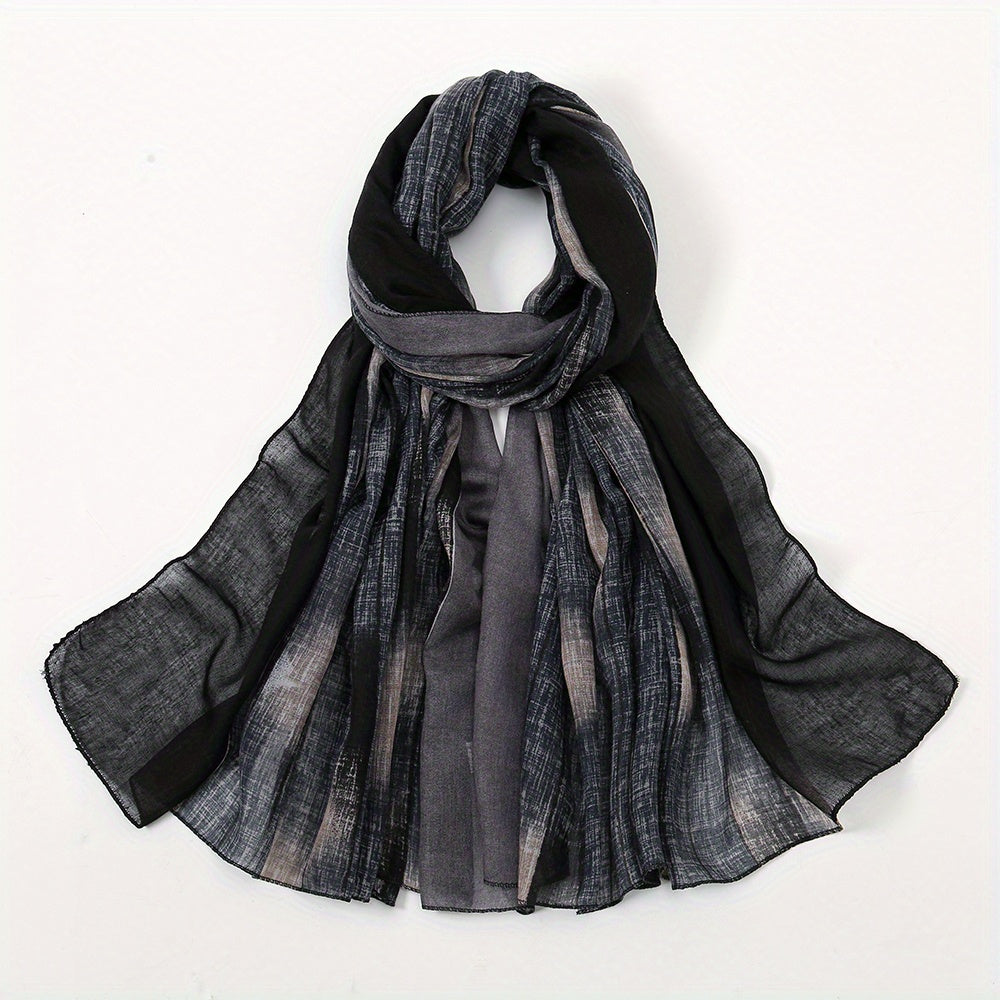 Vintage Gradient Scarf Casual Shawl Breathable Windproof Head Wrap