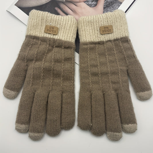 Winter Knitted Velvet Warm Gloves for Men and Women