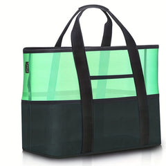 Large Beach Tote Bag Colorblock Storage Toiletry Shoulder Bag
