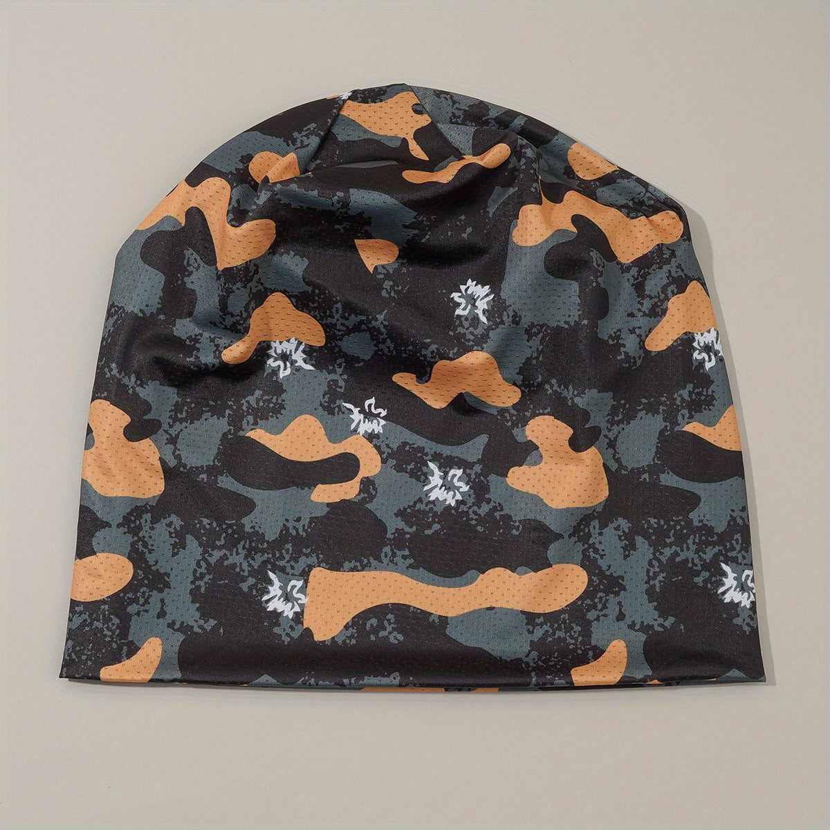 Summer Ice Silk Breathable Mesh Stacking Hat Mens Camouflage Thin Turban Hat