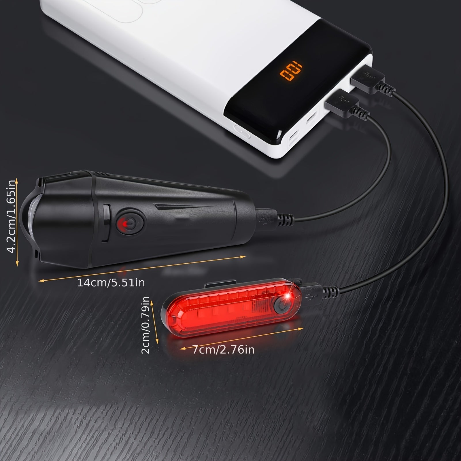 Bright USB Rechargeable Bike Light Set