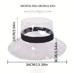 Transparent PVC Bucket Hat Wide Brim Waterproof Rain Sun Hat