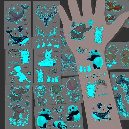 12 Sheets Luminous Tattoo Stickers for Nightclub Parties