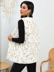 Leopard Print Warm Vest Sleeveless Women's Clothing