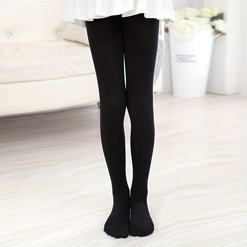 Girls Plain Leggings Socks Comfortable Sheer Tights For Kids Dance