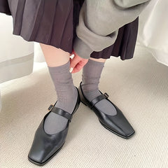 3 Pairs Lightweight Ribbed Socks Comfy & Breathable Women's Mid Tube Stockings
