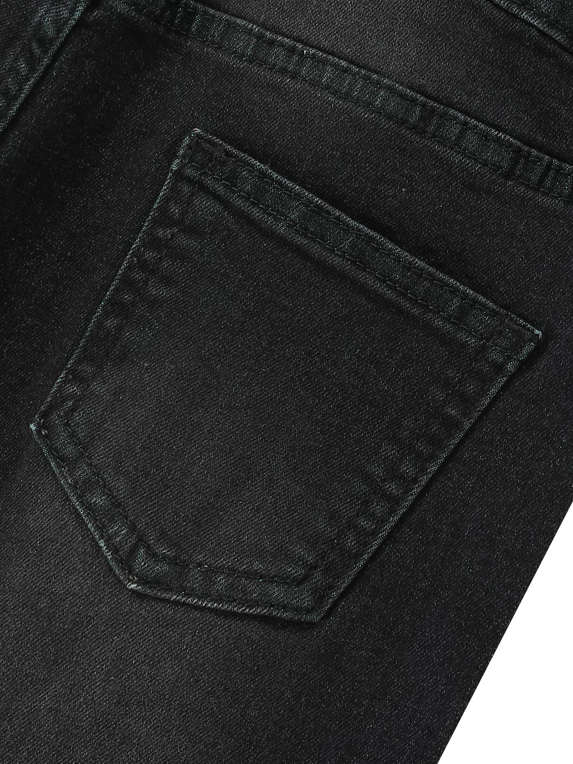 Boys Ripped Jeans Slim Fit Washed Denim Pants