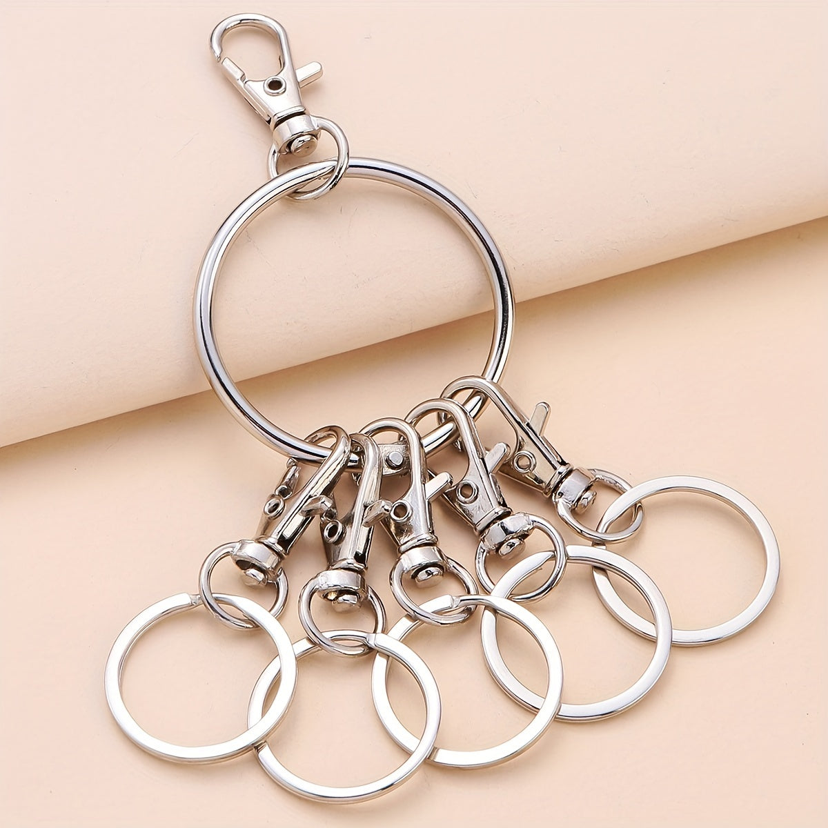 Portable Metal Key Organizer with Swivel Clasps for Home Office