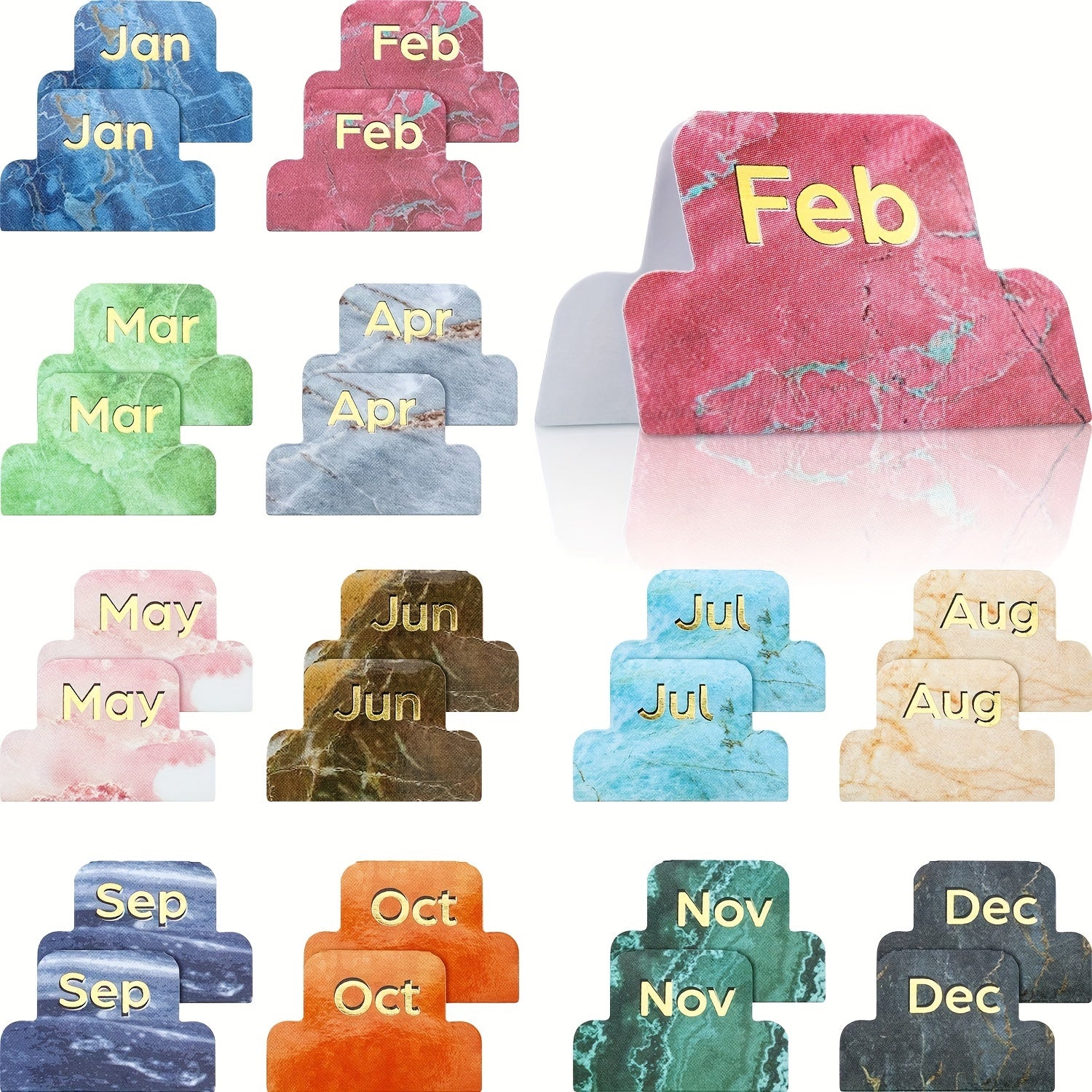 24pcs Adhesive Monthly Planner Labels Multicolor Office Study Plan Organizer
