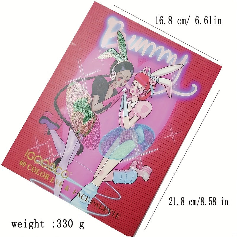 60 Colors Eyeshadow Palette Highlighter Blush Lip Gloss Makeup Palette