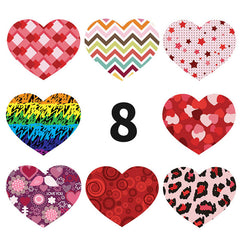 500pcs Heart Shaped Leopard Print Stickers - Self Adhesive Seals