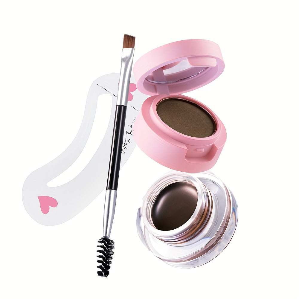 Double Layers Eyebrow Gel with Stencil & Brush