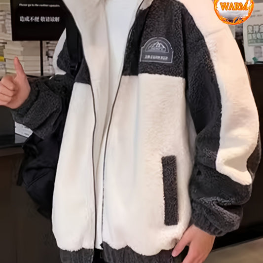 Men's Sherpa Thick Windproof Warm Thermal Jacket for Winter