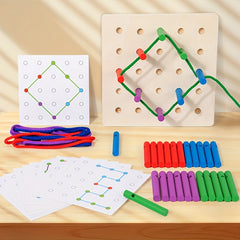Colorful Wooden Rope Threading Game for Kids