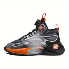 Boy's Comfy Basketball Shoes Non Slip Sneakers With Rotating Buckle