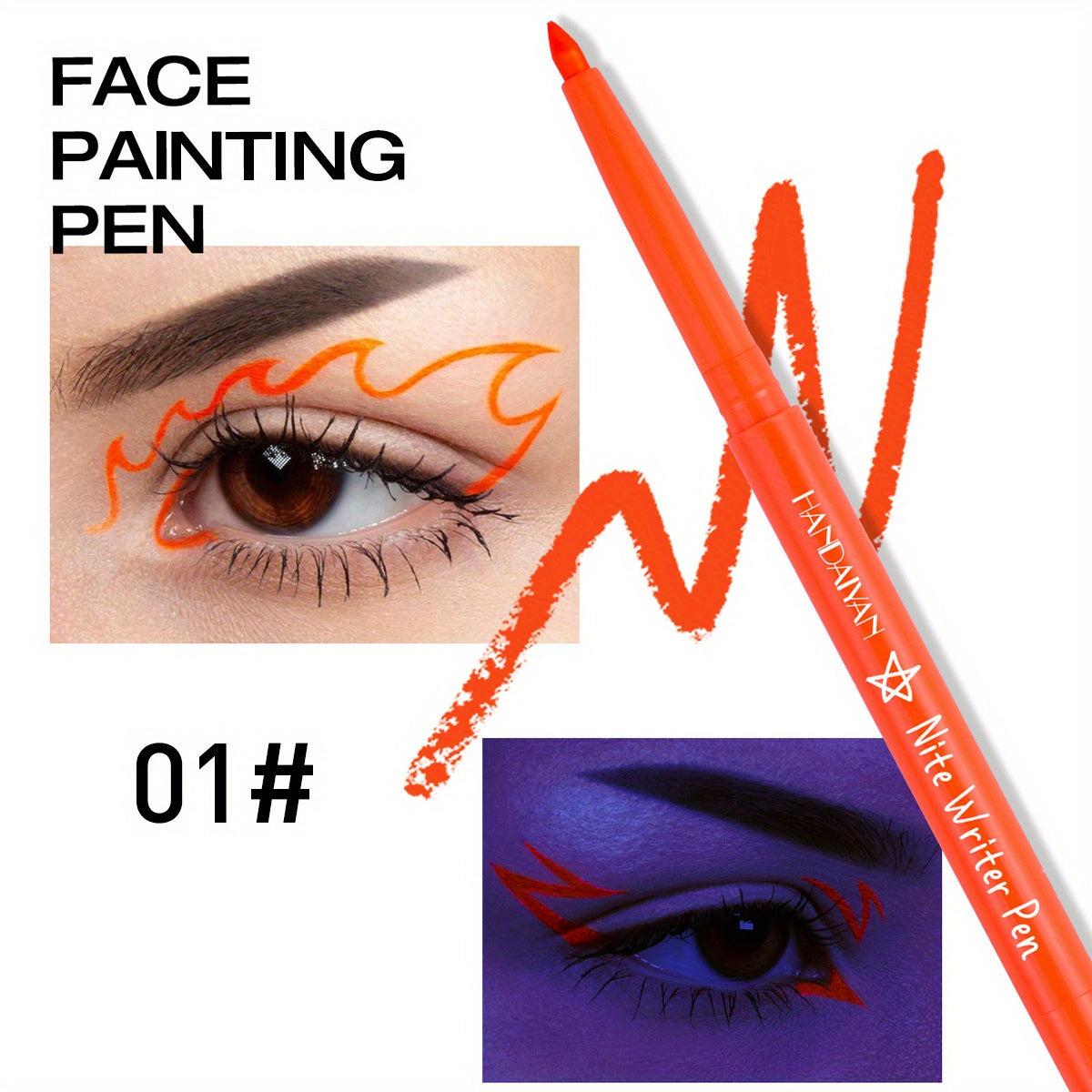12 Colors Fluorescent Eyeliner Pen UV Waterproof Halloween Makeup