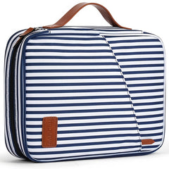 Portable Striped Pattern Handbag Lightweight Zipper Storage Bag
