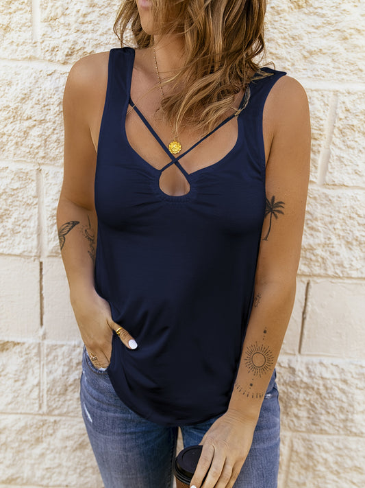 Women's Crisscross Sexy Solid Tank Top