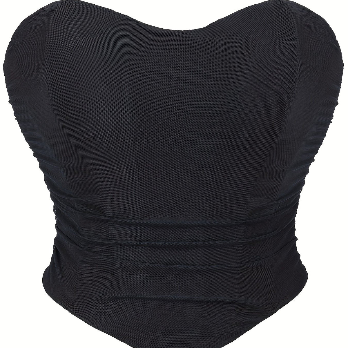 Gothic Mesh Strapless Corset Tummy Control Lace Up Push Up Body Shaper
