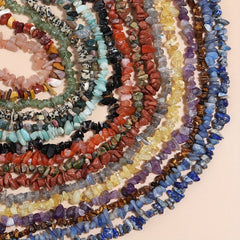 Vintage Boho Stone Beaded Chain Necklace Jewelry