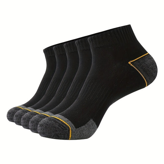 5 Pairs Men's Moisture Wicking Cushioned Socks For Running