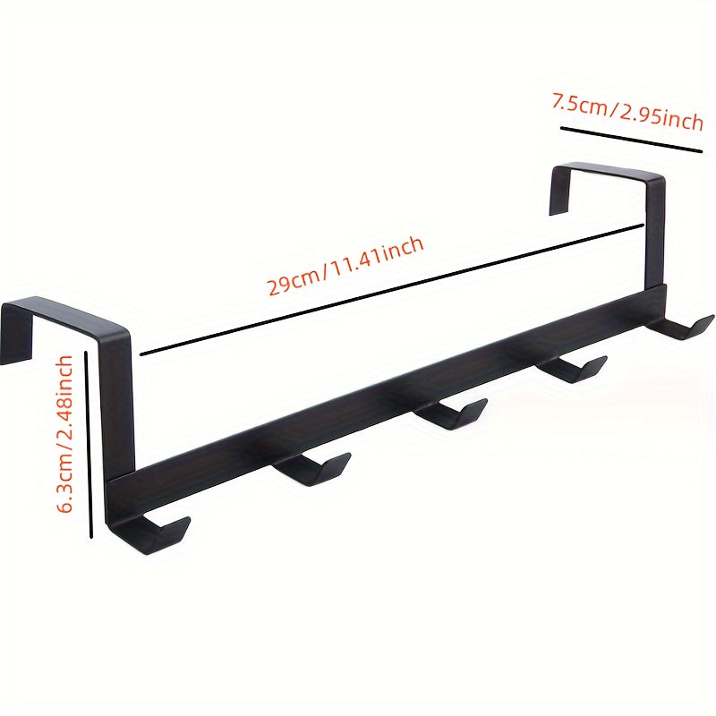 2pcs Iron Door Back Five Link Hook Strong Load-bearing Clothes Hook