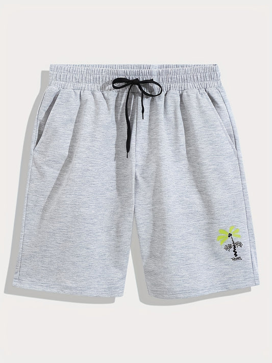 Men's Casual Green Stretch Knitted Cotton Shorts for Summer