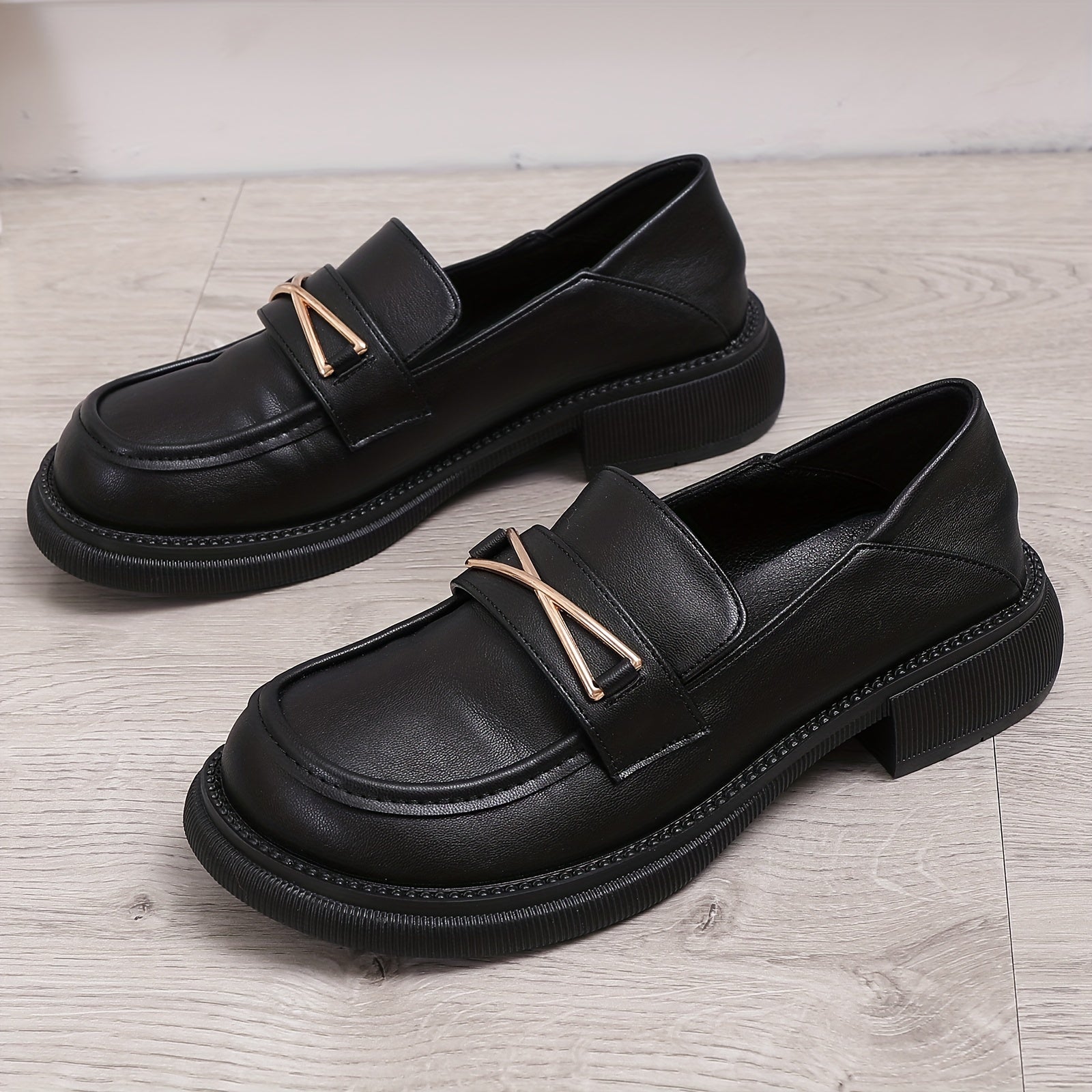 Geometric Decor Loafers Retro Slip-On Oxford Shoes