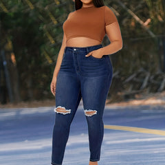 Women's Plus Cut Out High Rise Skinny Jeans