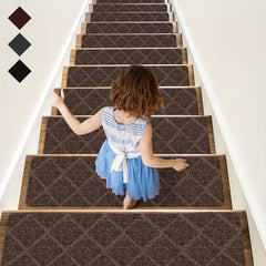 7pcs Non Slip Stair Treads Carpet Rugs Anti Moving Indoor Safety 20 X 76