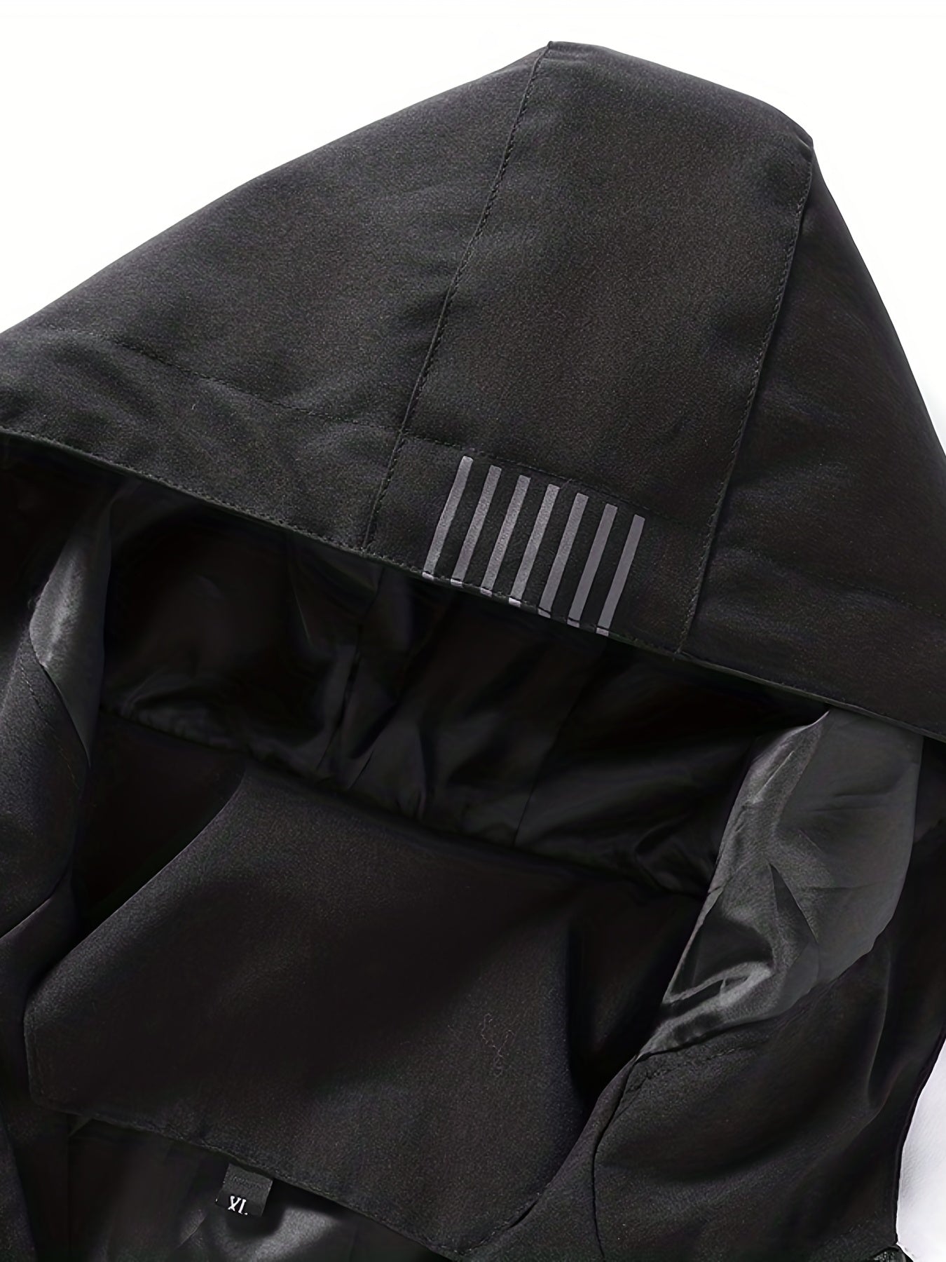 Men's Block Hooded Jacket Zip Up Windbreaker for Outdoor