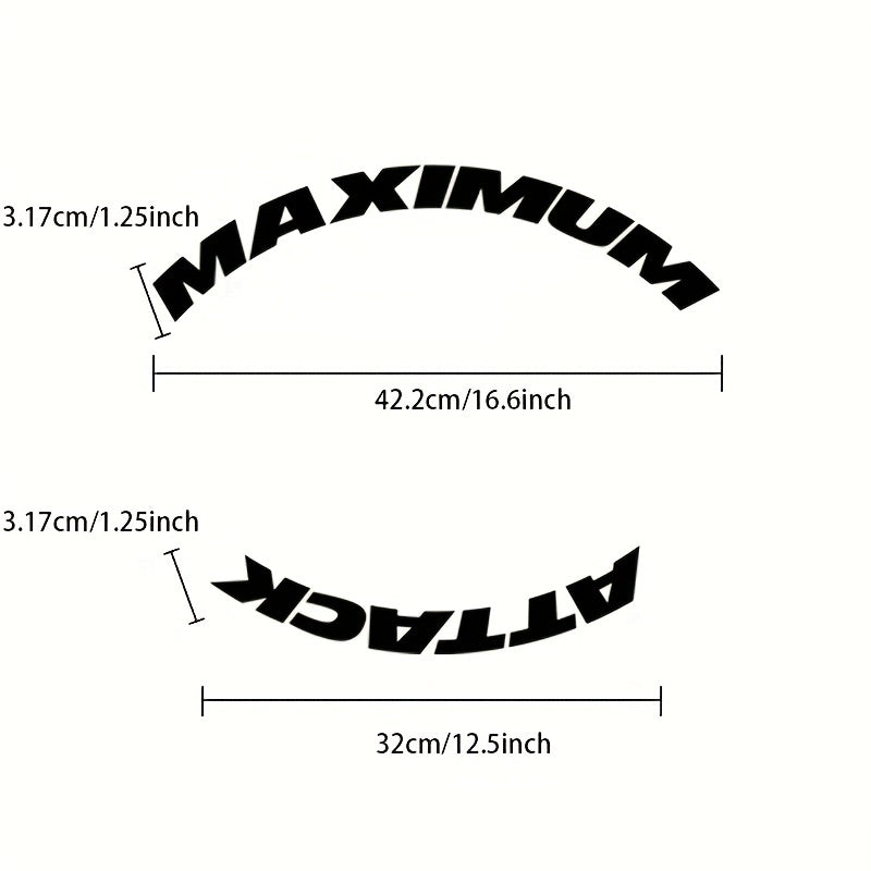 8pcs MAXIMUM ATTACK Tire Letters Decals