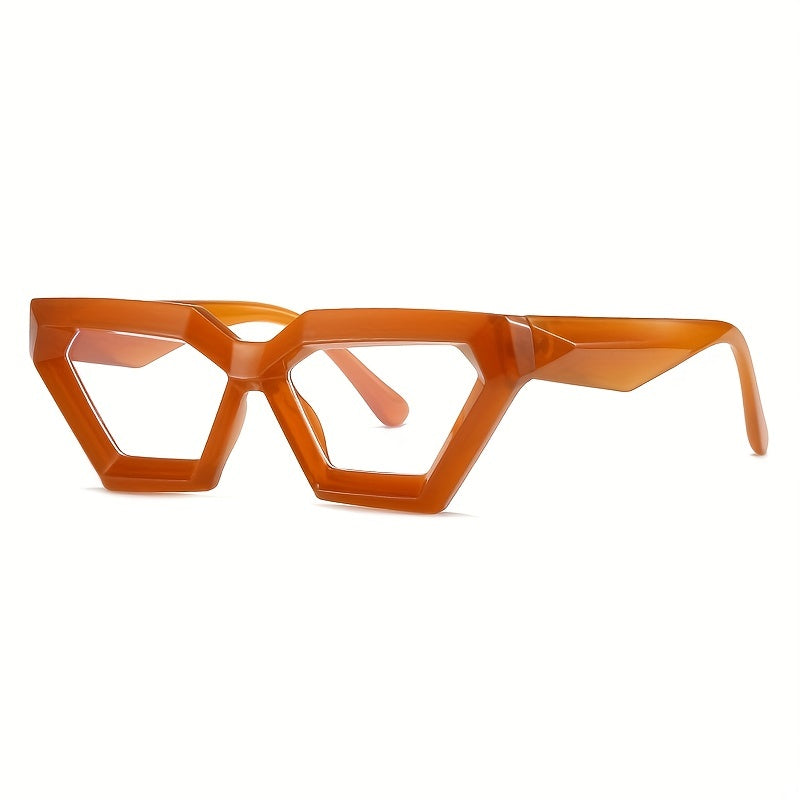 Geometric Cat Eye Clear Lens Glasses Frame Women Men