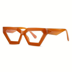 Geometric Cat Eye Clear Lens Glasses Frame Women Men