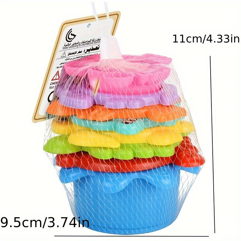Kids Bath Toys Set - 12/16pcs Water Layer Cup Building Blocks Bathroom Bathing T