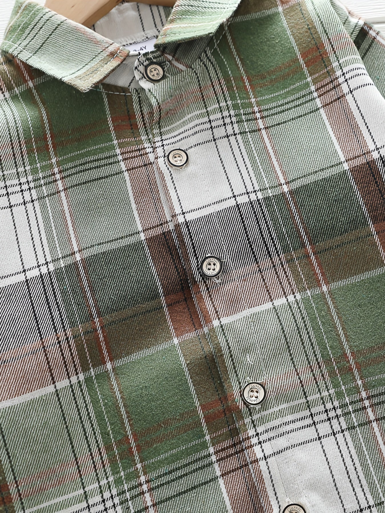 Boys Plaid Lapel Shirts Long Sleeve Button Down Tops Spring Fall Outwear