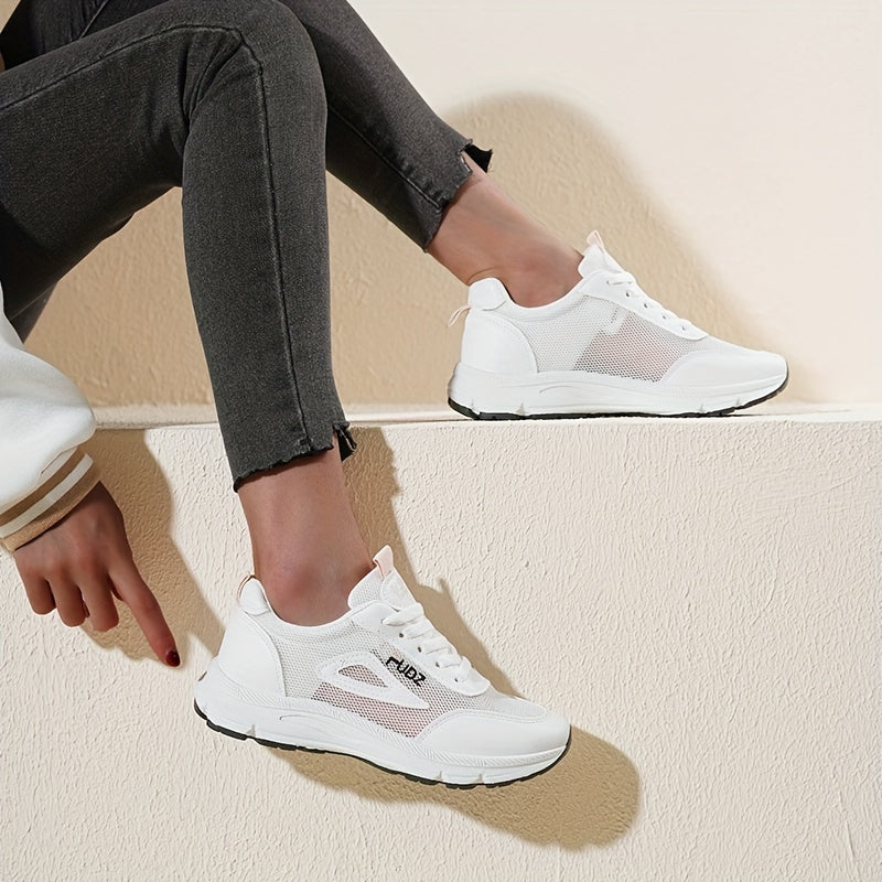 Women's Lace-up Running Shoes Stylish Sneakers Breathable Soft Mesh Sole