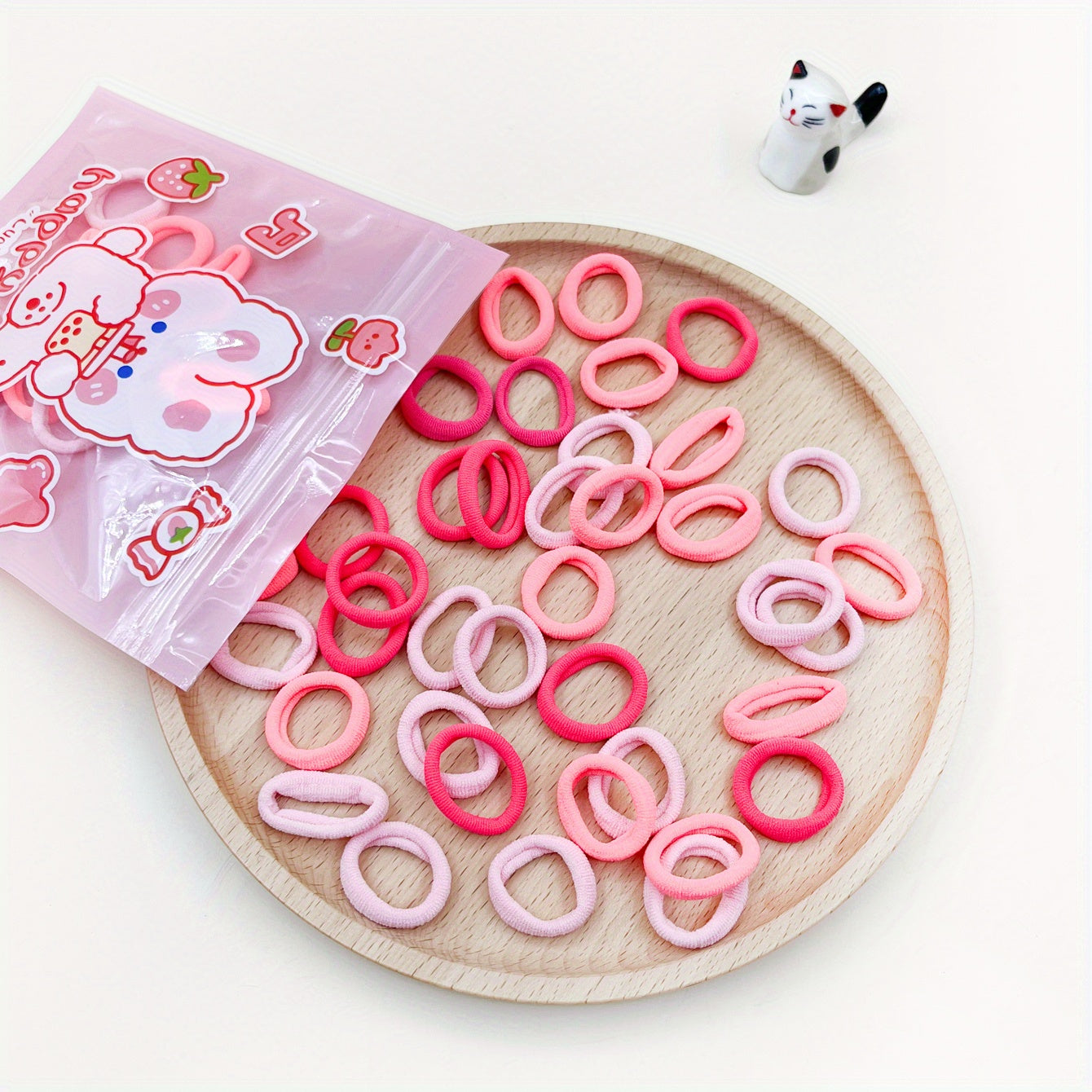 50pcs Small Candy Rubber Band Hair Rope Elastic Ponytail Holder Hair Accessories