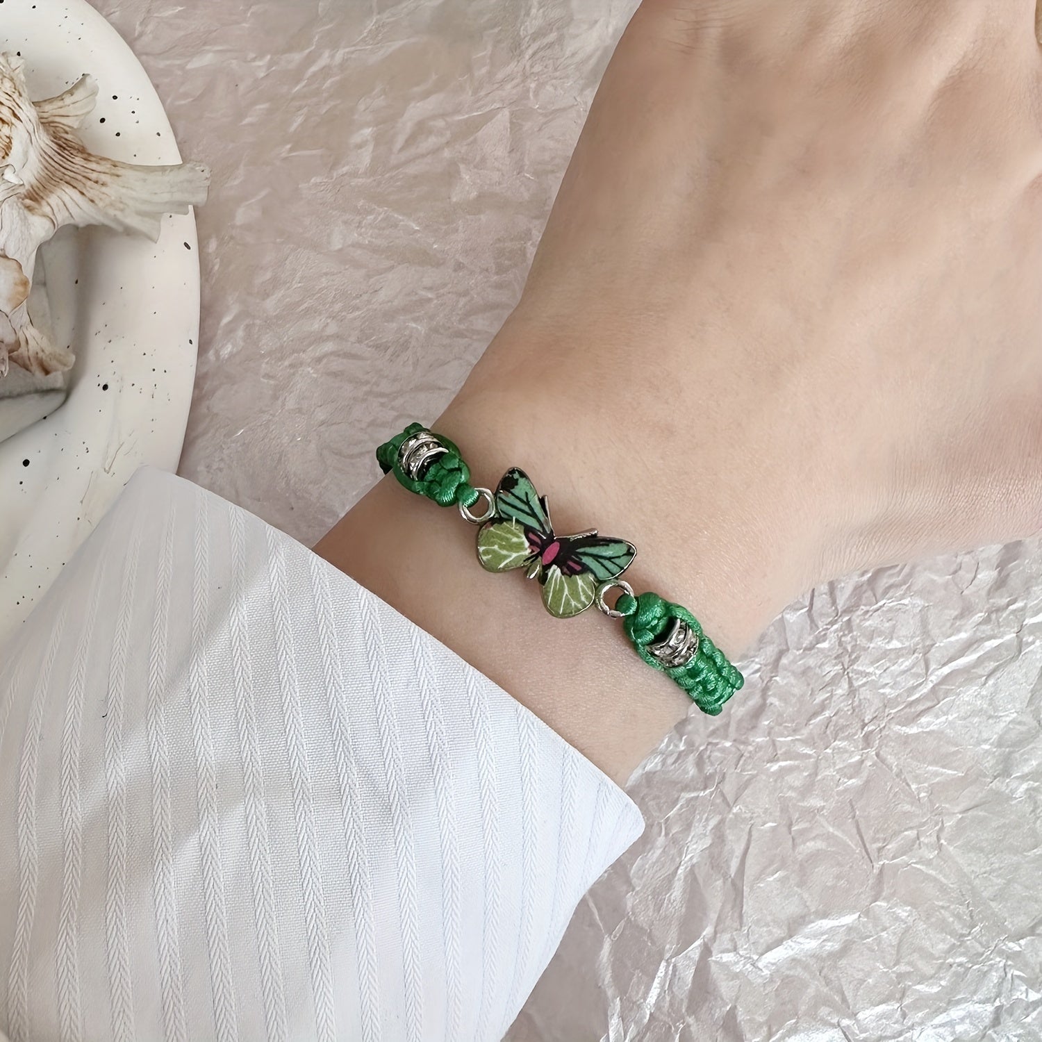 Butterfly Charm Rhinestones Adjustable Bracelet Boho Style