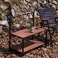 1pc L-shaped Foldable Storage Rack for Outdoor Camping Hiking