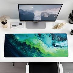 Green Fluid Painting Large Mouse Pad for Office or Home