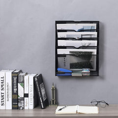 5-Layer Wall-Mounted File Rack Mail Rack Organizer