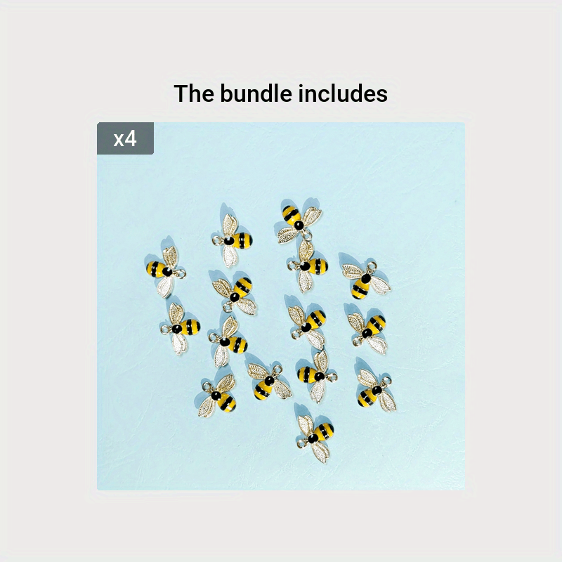 15pcs Alloy Bee DIY Jewelry Accessories Ornaments