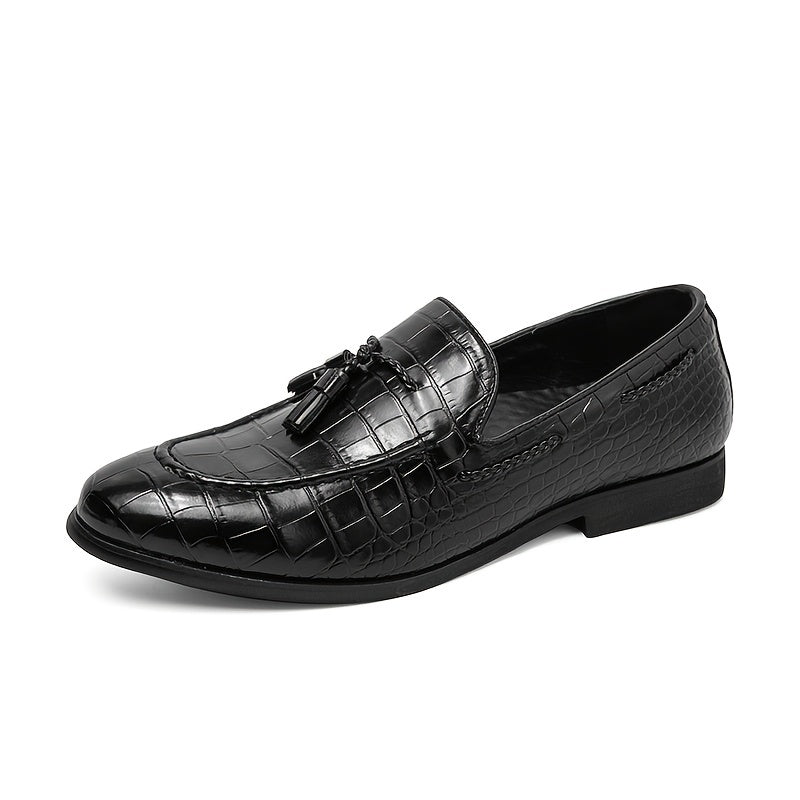 Men's Crocodile Print Tassel Loafer Shoes Lightweight Slip On