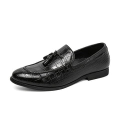 Men's Crocodile Print Tassel Loafer Shoes Lightweight Slip On