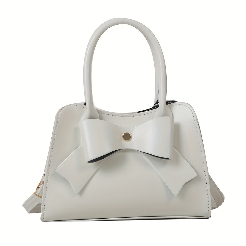 Bowknot Decor Shoulder Bag Minimalist Satchel Bag